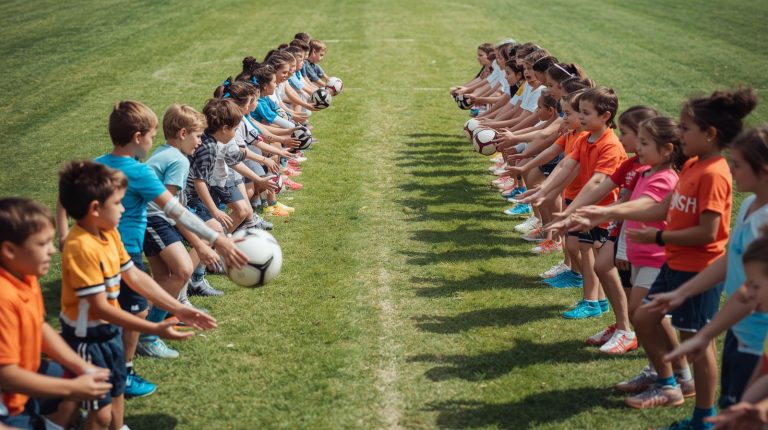 Un juego de equipo en el que los jugadores se colocan en fila y pasan una pelota de un jugador a otro