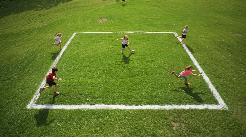 El objetivo principal es moverse entre las esquinas sin ser atrapado por el jugador en el centro.