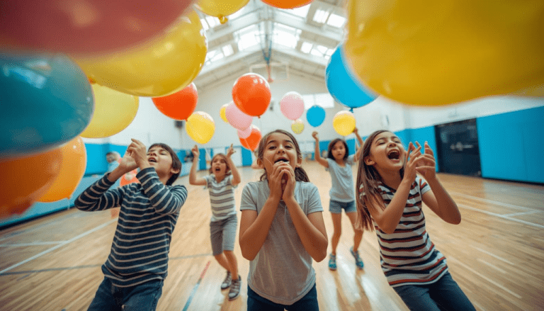 El objetivo principal es mantener un globo flotando en el aire únicamente soplando.