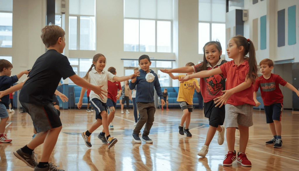 El objetivo principal es pasar una bola de papel utilizando conos y anotar puntos en la meta del equipo contrario