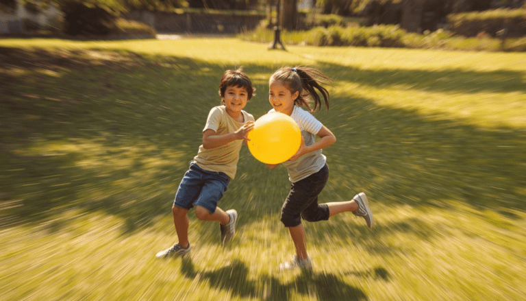 El objetivo principal es trabajar la velocidad, jugando al pilla-pilla en parejas mientras sostienen un globo entre sus cuerpos.