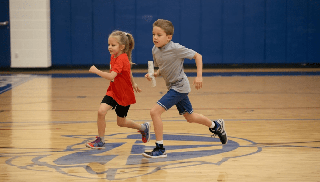 El objetivo principal es tocar al compañero con un trozo de papel de periódico enrollado y correr hasta la meta antes de ser atrapado.